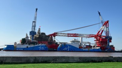 Inclining test of the first Shanghai Electric SOV 4