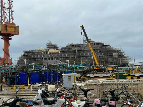 Ocean Albatros at the yard before sea trials