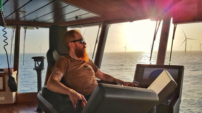 Enjoying the silence: Hard rock vocalist, and senior DP Operator, Matthias Giebichenstein on the SOV vessel Windea La Cour.