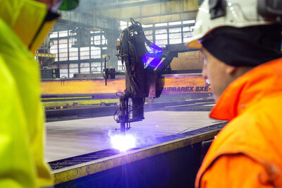 The steel cutting has started, and the newbuild project has officially started.