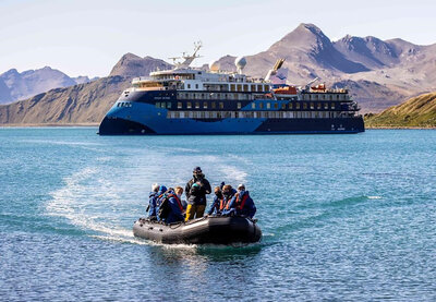 An 'Ocean Victory' Zodiac excursion in South Georgia. Photo: Albatros Expeditions.