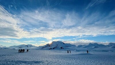 Ice landing on the National Geographic Resolution. Photo Martin Graser.