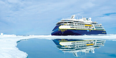National Geographic Endurance in ice, photo courtesy Lindblad Expeditions.
