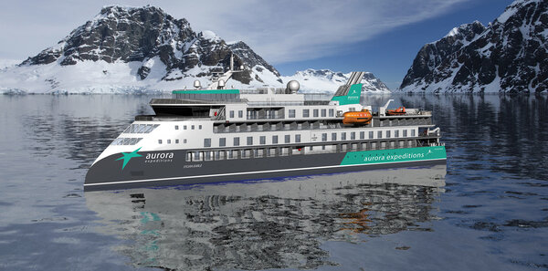 The Ulstein designed CX103 expedition cruise vessel, 'Sylvia Earle'.