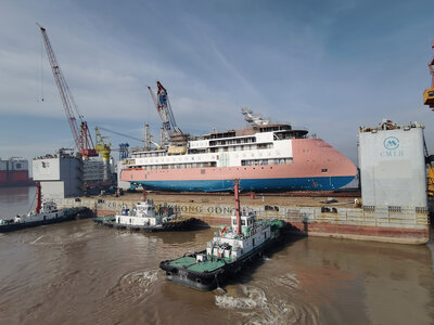 The launch is one of the major milestones in a shipbuilding project and marks when the vessel first hits the water.