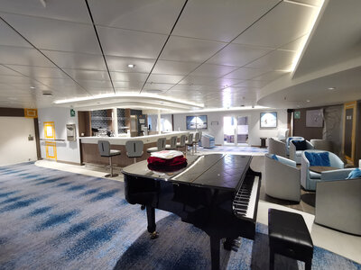 Different angle of the assembly station and bar lounge.