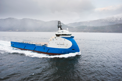 The PSV vessel Hermit Fighter is about to be converted to the ERRV vessel 'Esvagt Leah'.