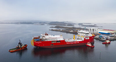 The cable laying vessel Nexans Aurora at Ulstein Verft. (Fotograf Hagen).
