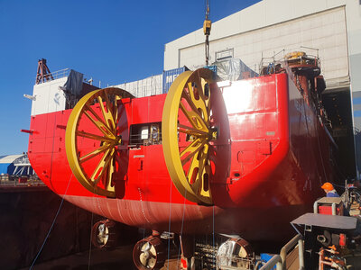 Both lay wheels installed on the CLV vessel Nexans Aurora. Photo: Maats.