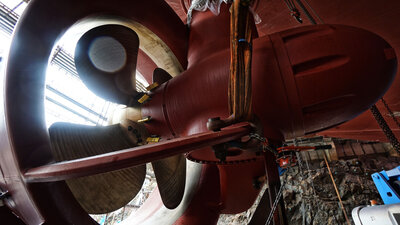 'Nexans Aurora' azimuth thruster installed. Photo: Daniel Osnes.