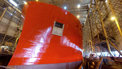 Afternoon 10 September 2020: Nexans Aurora bow part.