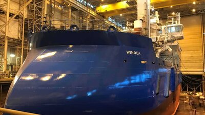 Windea TBN in the dock hall at Ulstein Verft.