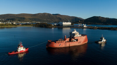 Yno 315, the next offshore wind vessel for Bernhard Sculte, photo by Uavpic.com.
