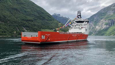 Energy Empress in the Geiranger fjord.