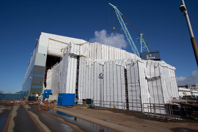 For a long time, the vessel's fore part has been covered up.