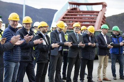 Color Line, Ulstein Verft and invited guests marked the kick-off on the Color Hybrid.