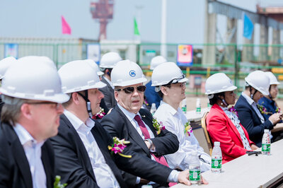 Ulstein representatives at the keel laying ceremony.