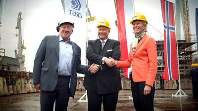 Keel laying and great cooperation between Crist, Color Line and Ulstein Group.