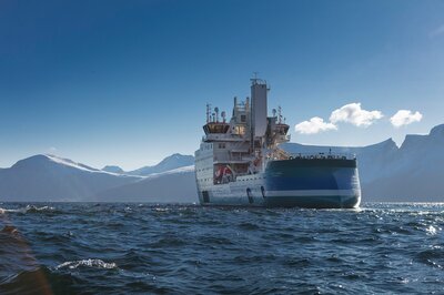 Acta Auriga returning from a successful sea trial.
