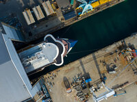 National Geographic Resolution kjem ut i lyset. Foto: Ulstein Group/Per Eide Studio