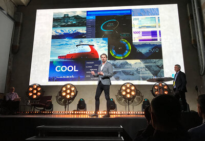 Eggs Paal Holter presenting Ulstein's marine automation system at the DOGA award.