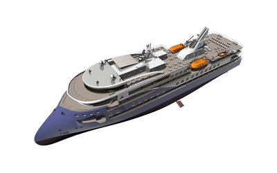 The Sunstone expedition cruise vessel, designer's illustration.