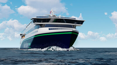 Front view of the Color Line ferry to be built at Ulstein Verft.