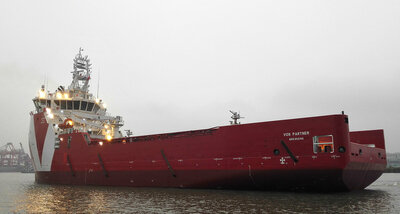 VOS Partner, an Ulstein design of the PX121 type, is owned and operated by Vroon Offshore Services.