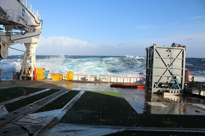 Aft deck when heading offshore.