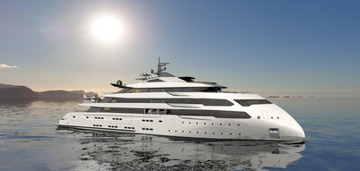 A 90m yacht of the ULSTEIN  CX125 design.