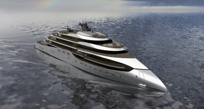 A CX110 yacht design by Ulstein, measuring 110m in length.
