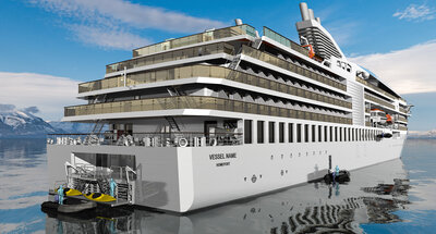 An CX121 with open transom hatch