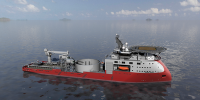 An ULSTEIN SX121 Cable Laying vessel for power cable